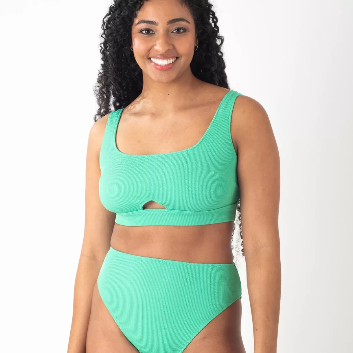 Maillot De Bain Poitrine Généreuse (e, F Et G) | Maillot De Bain 2 Pièces<GIRL BRASSIERE MAILLE GAUFREE VERT D'EAU VERTD'EAU