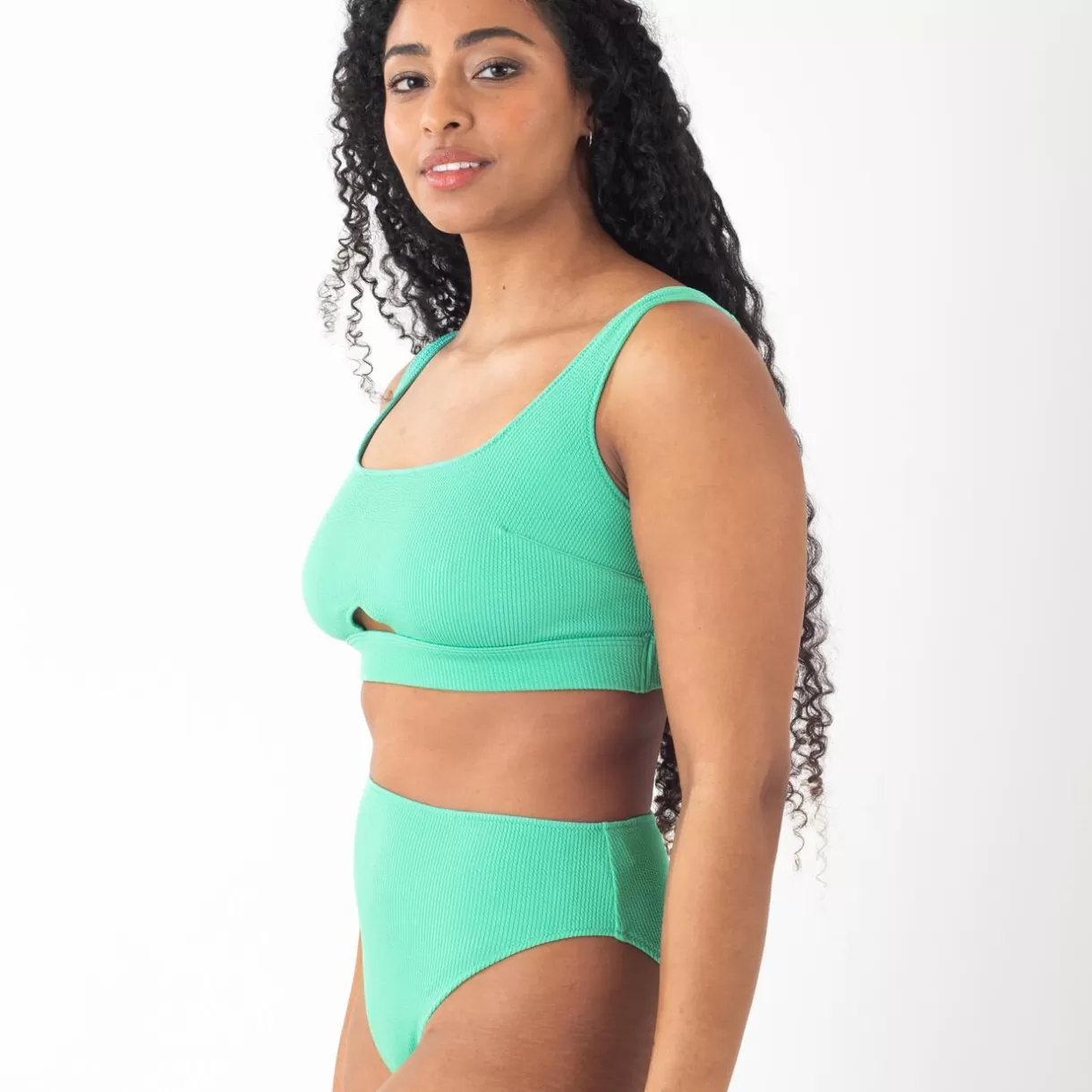 Maillot De Bain Poitrine Généreuse (e, F Et G) | Maillot De Bain 2 Pièces<GIRL BRASSIERE MAILLE GAUFREE VERT D'EAU VERTD'EAU