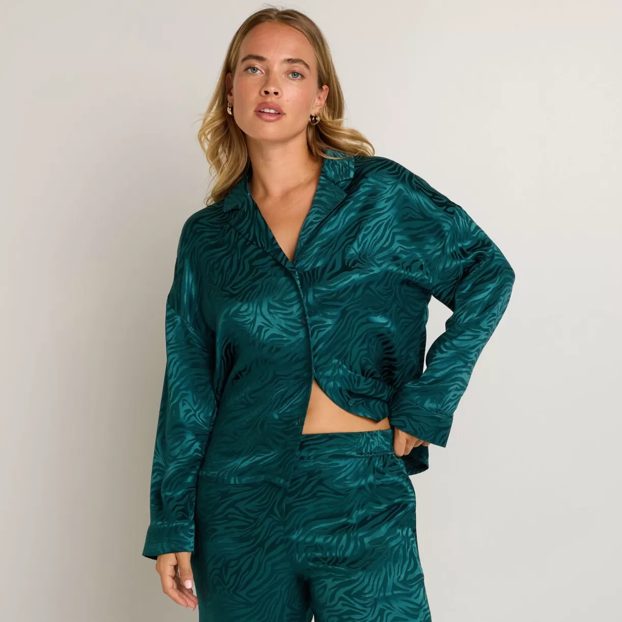 Pyjama | Haut De Pyjama<FRIMOUSSE CHEMISE SATIN VERT FONCE VERTFONCE